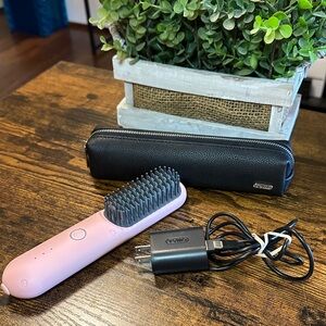 Tymo Portable Hair Straightening Brush with Black Case
